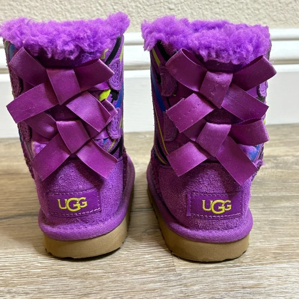 UGG Bailey Bow II Galactic Print Boots Toddler Girls Size 7